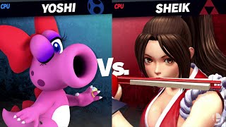 Birdo vs Mai Shiranui Mega Heavy Smash MAKI Member Req Quickie By WataPasculakomni [upl. by Nnylylloh612]