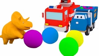 Mingii şi trambuline învaţă maşinuţele cu Dinozaurul Dino Desene animate educaţionale pentru copii [upl. by Primaveria]