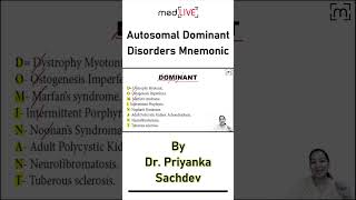 1 minute learning Autosomal Dominant Disorders Mnemonic  MedLive  Dr Priyanka Sachdev [upl. by Haek]