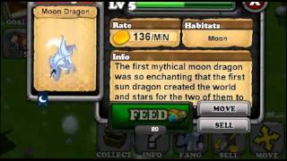 Dragonvale  NEW Moon Dragon Evolution [upl. by Ahsyad186]