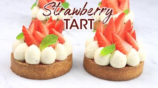 Gourmet Strawberry Tart Best French Pastry Recipe For Summer  How To Cuisine [upl. by Naved]