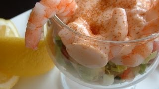 Prawn and avocado cocktail in a glass [upl. by Queri]