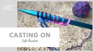 How to Knit  Casting On for Kids  Lefthanded Tutorial [upl. by Notyap]