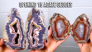 Opening 15 Agate Geodes in 30 seconds ❤️‍🔥 [upl. by Amberly]