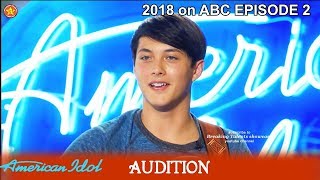 Laine Hardy from Louisiana sings BADSS Country song Audition American Idol 2018 Episode 2 [upl. by Pacian]