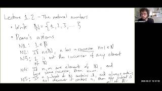 Lecture 12  The Natural Numbers and Induction [upl. by Gean]