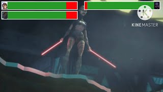 Anakin and Obi Wan vs Asajj Ventress WITH HEALTHBARS  HD  Star Wars Clone Wars [upl. by Auhsej]