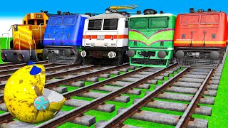 【踏切アニメ】あぶない電車 Ms PACMAN Vs 5 Train Crossing 🚦 Fumikiri 3D Railroad Crossing Animation 3 [upl. by Ganiats160]