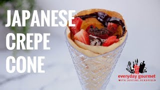 Ben Ungermann cooks Japanese Crepe Cone with Vanilla Ice Cream  Everyday Gourmet S8 E13 [upl. by Elias9]