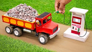 diy mini truck loading stone from crusher machine science project sanocreator [upl. by Nagey]