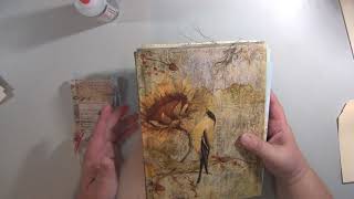 Decoupage book cover A do over and a preview of the pages for the journal [upl. by Sutphin]