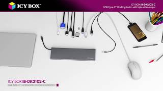 ICY BOX IBDK2102C – USB TypeC™ DockingStation with triple video output [upl. by Nepsa634]