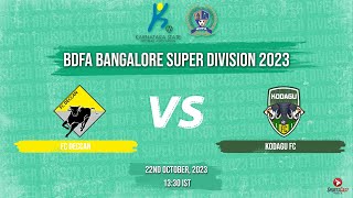 FC DECCAN VS KODAGU FC  MATCH 115  BDFA BANGALORE SUPER DIVISION 2023 [upl. by Arded]