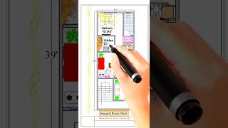 15x39 Floor Plan for house design 🏡 viralvideo trend shortvideo floorplan [upl. by Chow]