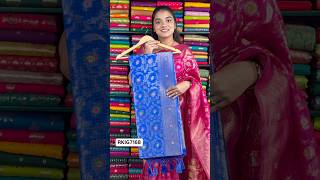 Soft Kora Checks Allover Meena Bright Pink Saree rkcollectionsarees [upl. by Dasa932]