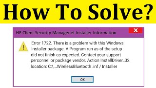 How To Fix Error 1722  There Is A Problem With This Windows Installer Package Error Windows 1087 [upl. by Ynnod]