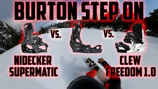 Burton Step On 20222023 Binding Review vs Genesis Step On Nidecker Supramatic amp Clew Bindings [upl. by Trebeh157]