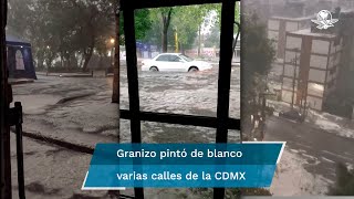 Lluvia y granizo castigan a la Ciudad de México [upl. by Annawit914]