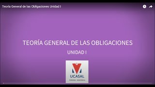 Teoría General de las Obligaciones Unidad I [upl. by Ithaman709]