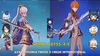 C0 Ayaka plunge freeze X C0 Childe international  abyss 44  floor 129 star  genshin impact [upl. by Ranna]