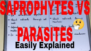 Saprophytes vs ParasitesDifference between saprophytes and parasitesSaprotrophs and parasites [upl. by Leumhs]