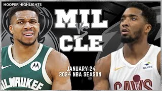 Milwaukee Bucks vs Cleveland Cavaliers Full Game Highlights  Jan 24  2024 NBA Season [upl. by Berkman905]