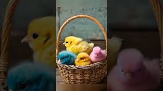 Cute baby chicks chirping  beautiful chick sound colored chick video birds cute animals shorts [upl. by Muhcon439]