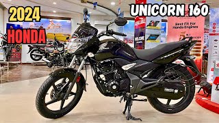 2024 New Honda Unicorn 160 Detailed Review  On Road Price  Features [upl. by Pauwles]