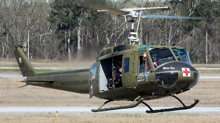 Bell AH1 Cobra and Bell UH1 Iroquois Demo  Olympic Flight Museum [upl. by Lyrak254]