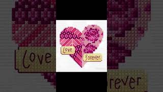 💖 Forever Love Heart  Free Cross Stitch Pattern Valentine’s Day shorts [upl. by Aleit912]