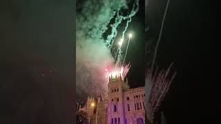 Noche de Fuegos Artificiales en Madrid Plaza de Cibeles madridlive subscribe [upl. by Rue]