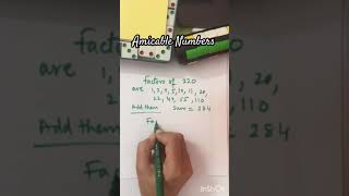 Amicable numbers mathsshorts mathematics [upl. by Yelyah306]