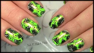 Nageldesign Sommer Neon Blumennägel  Summer Flower Nail Art [upl. by Annoya]