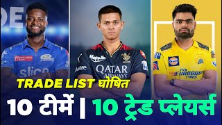 IPL 2024  All 10 Teams Trade List of 10 Big Players  IPL Auction  MY Cricket Production [upl. by Tnomad]