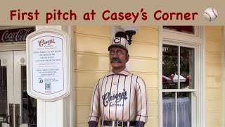 Casey’s Corner First Pitch Ceremony at Magic Kingdom in Walt Disney World [upl. by Ayor]