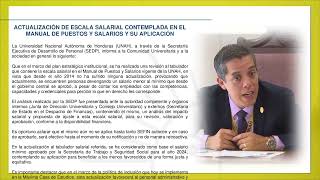 Actualización escala salarial contemplada en Manual de Puestos y Salarios de la UNAH y su aplicación [upl. by Sabir404]