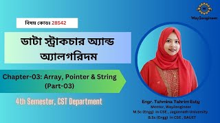 Lecture07 Array Pointer amp String Part03  ডাটা স্ট্রাকচার অ্যান্ড অ্যালগরিদম [upl. by Aicilegna]