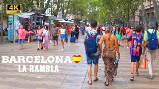 Las Ramblas Barcelona 🇪🇸💃🏻 4K Walking Tour [upl. by Park531]