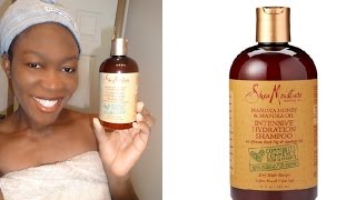 Shea Moisture Manuka Honey amp Mafura Oil Intensive Hydration Shampoo Review [upl. by Notnirt432]