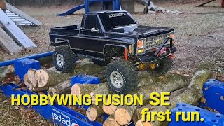 HOBBYWING FUSION SE 1800kv first run in the TRX4 HIGH TRAIL and testing the GMADE short wheelbase [upl. by Aztiley]