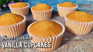 Vanilla Cupcakes Recipe Easy  How to make MOIST Vanilla Cupcakes  Sponge Cupcake Recipe [upl. by Ennazzus]