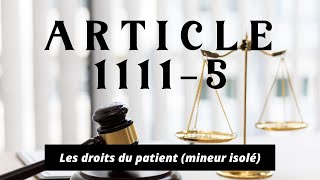 Article L11115 du code de la santé publique couverture maladie universelle mineur isolé [upl. by Nuyh199]