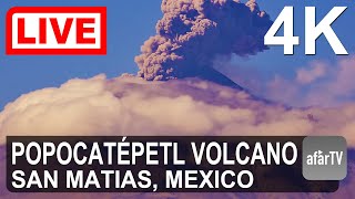 🔴 Live Now 247 Erupting Popocatépetl Volcano from San Matias Tlalancaleca Mexico in 4K Ultra HD [upl. by Aivizt191]