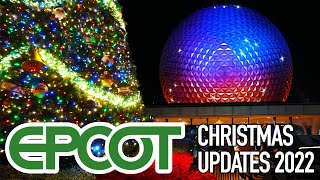 EPCOT Christmas Decorations 2022 Christmas Tree Festival of the Holidays amp Test Track 4K POV [upl. by Lyj]