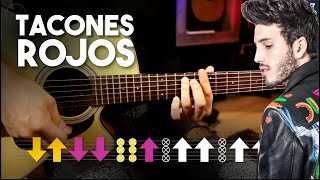 TACONES ROJOS Sebastián Yatra GUITARRA Tutorial  ACORDES RITMO Christianvib [upl. by Aiyekal]