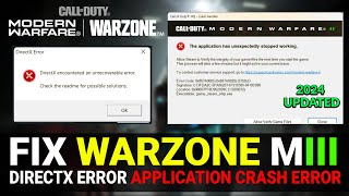 Fix COD MW III  WARZONE SEASON 2 Crashing amp Not Launch  DirectX Error amp Gamesteamshipexe Error [upl. by Htrowslle]