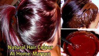 Nisha mehndi Burgundy hair colour honest reviewDemo Burgundy colour brown hair colour at home👍🙏 [upl. by Anaehs]