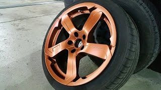 Anleitung zum Felgen folieren mit FOLIATECcom Sprühfolie Kupfer metallic matt Dip Your Rims copper [upl. by Ahseuqram]