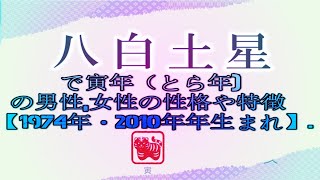 八白土星で寅年（とら年の男性女性の性格や特徴【1974年・2010年年生まれ】 [upl. by Siffre32]