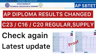 AP DIPLOMA C20C23C16 MARKS CHANGED  DIPLOMA RESULTS LATEST UPDATE [upl. by Aerdnaxela]